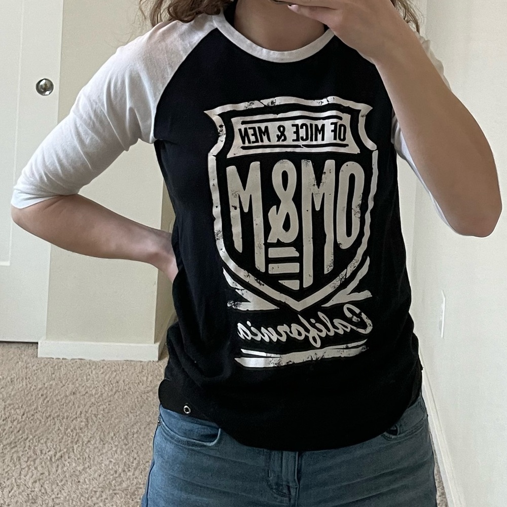 Of Mice and Men Women’s baseball tee shirt - small